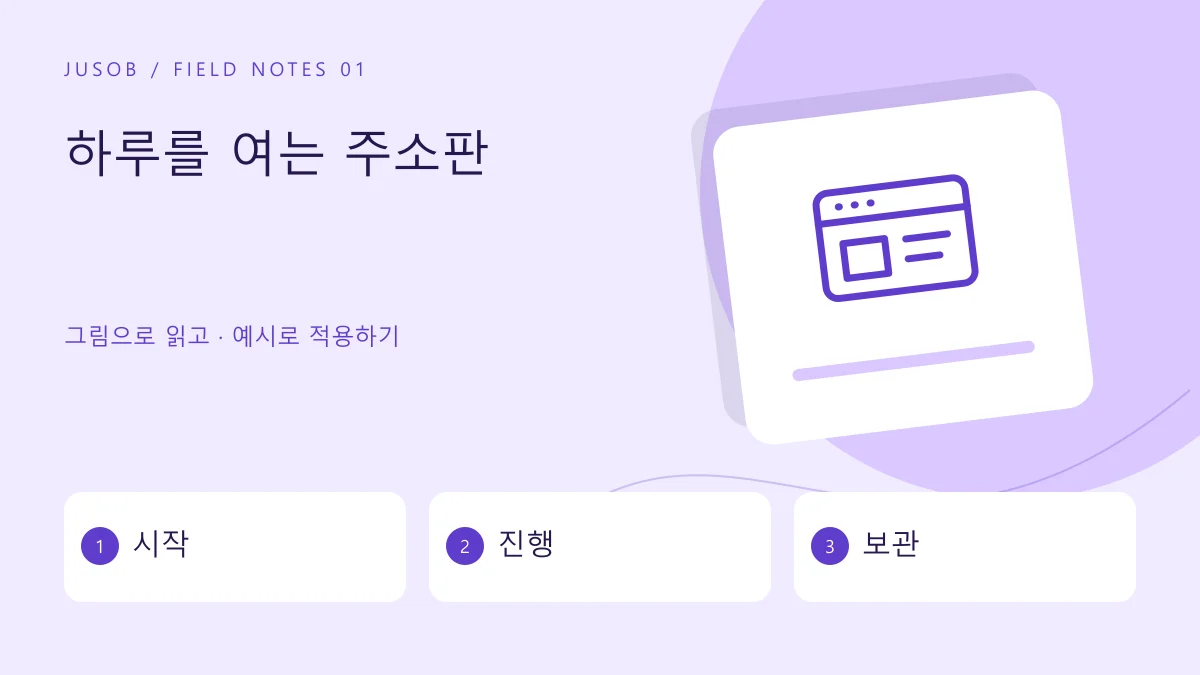 하루를 여는 주소판 — 시작 · 진행 · 보관