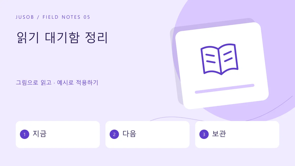 읽기 대기함 정리 — 지금 · 다음 · 보관